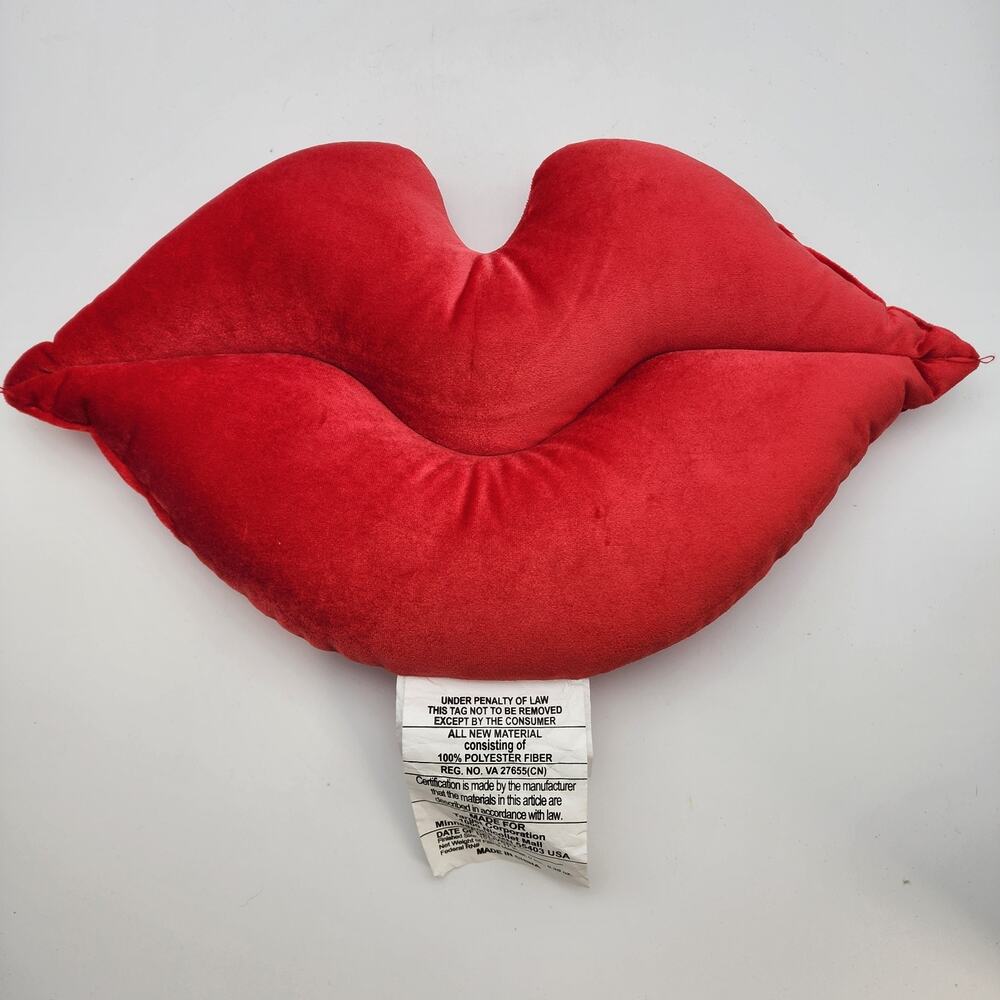 Target Cherry Red Lips Plush Pillow 10x17 Valentine College Dorm Room Essentials